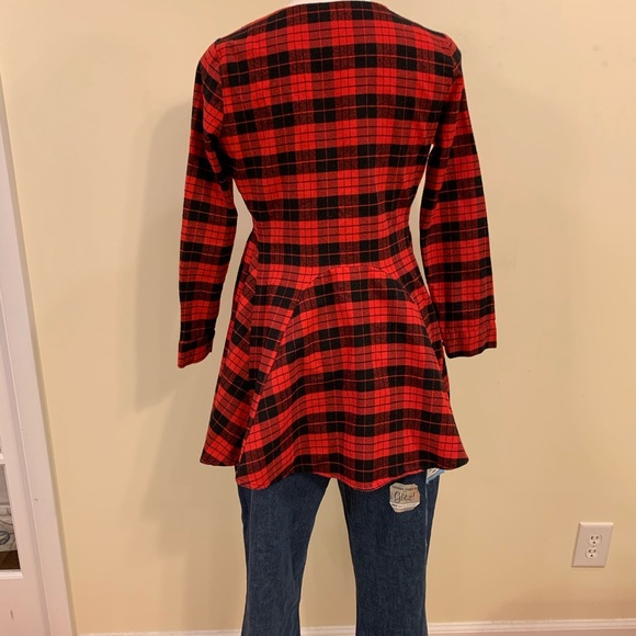 ⭐️Red Plaid Button Down Shirt by Allegra K SZ Med.⭐️ - Picture 2 of 8